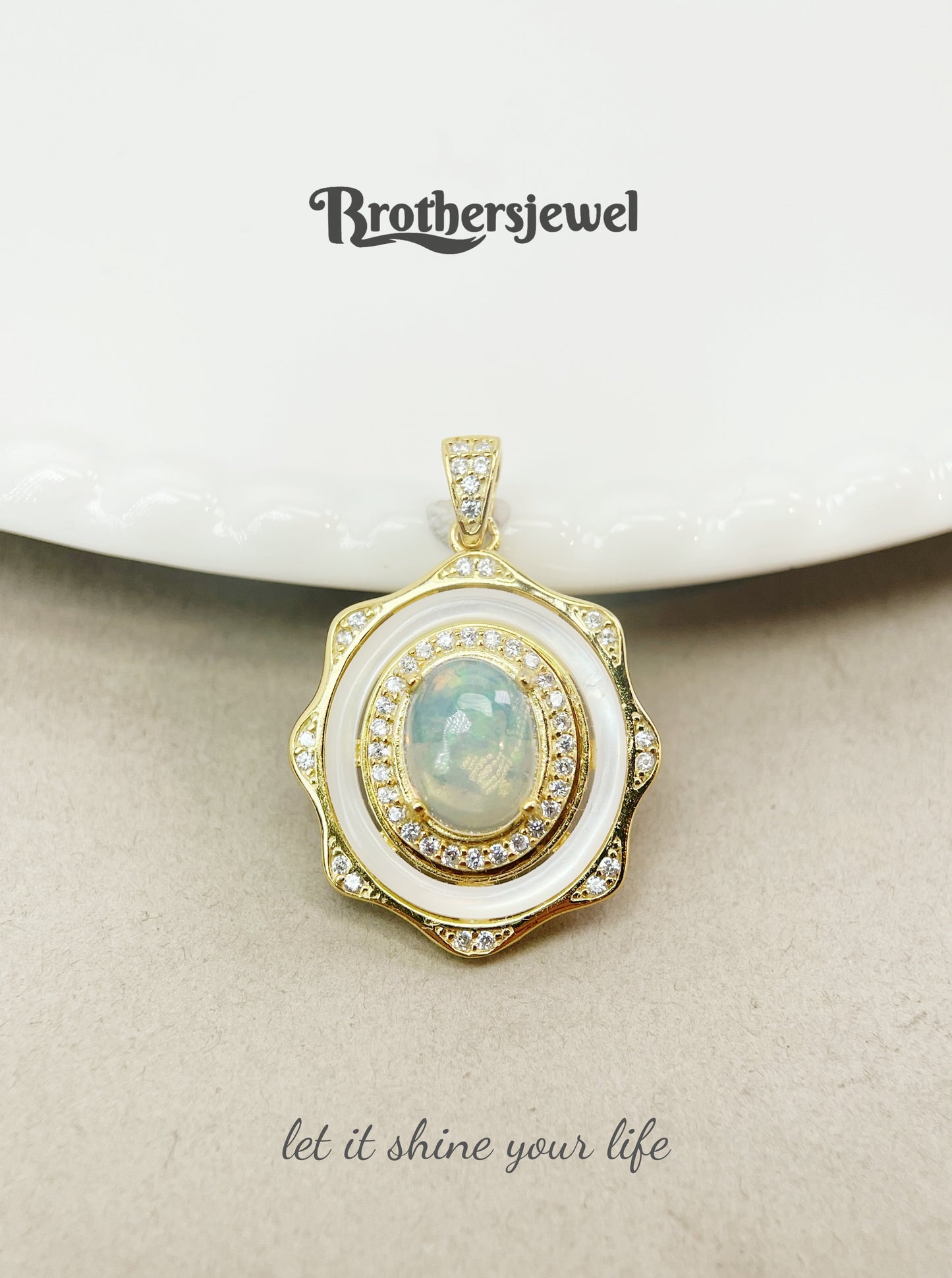 S925 Sterling Silver Natural Opal Pendant L0088129