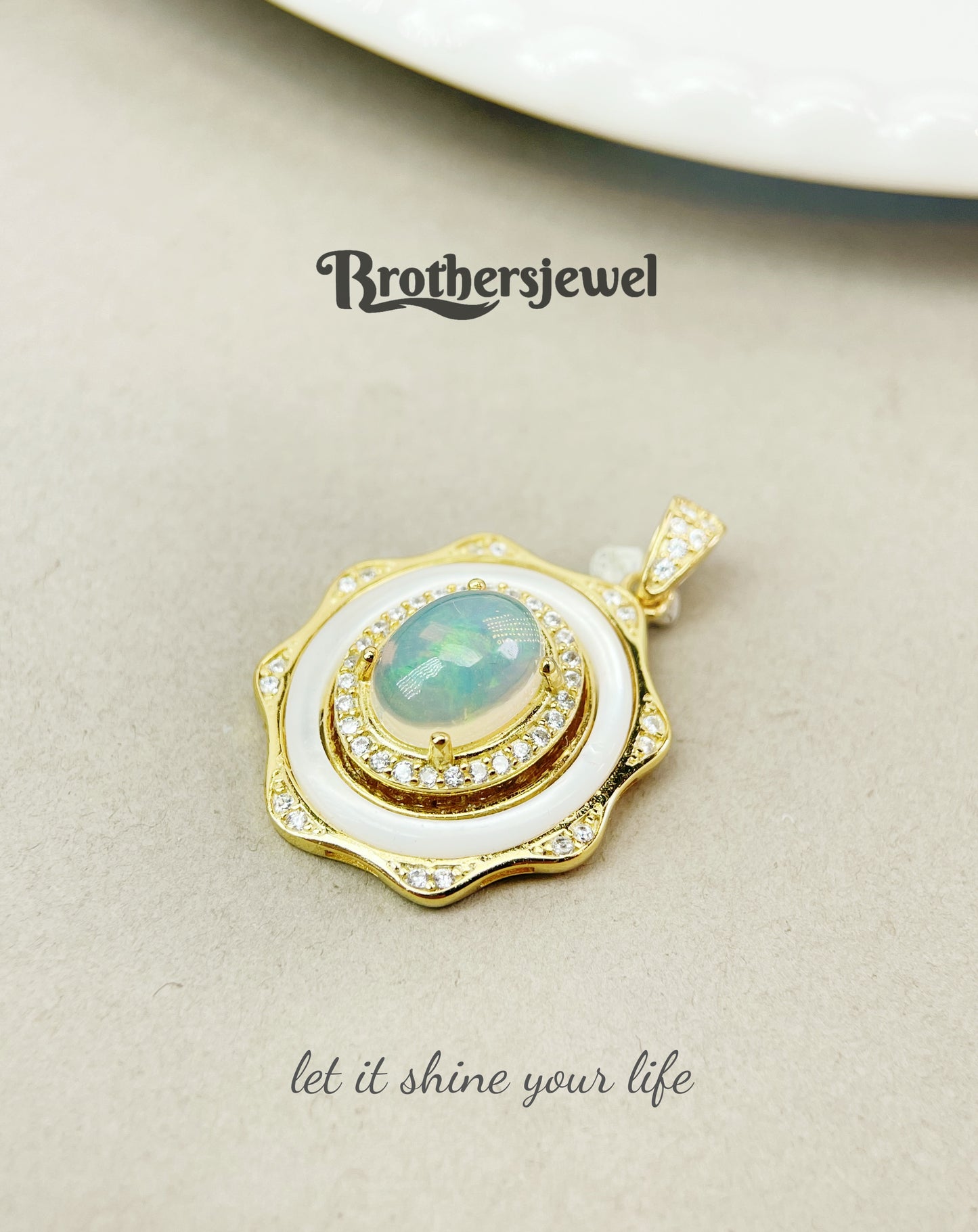 S925 Sterling Silver Natural Opal Pendant L0088129