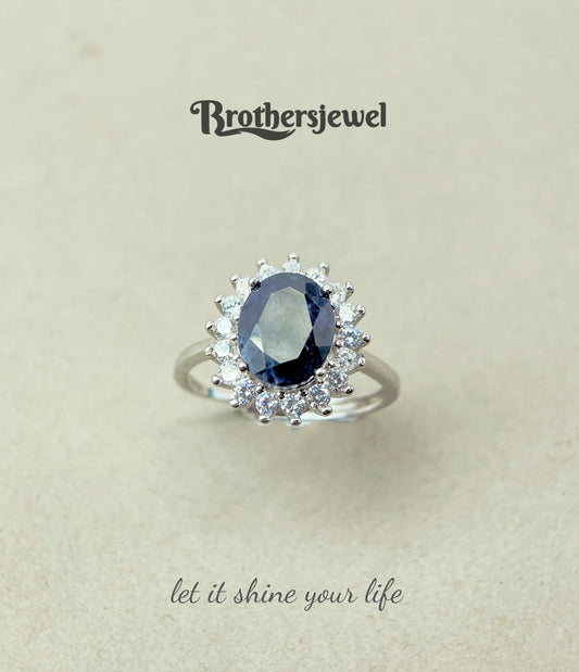 S925 Silver Natural   Sapphire  Ring N0075103