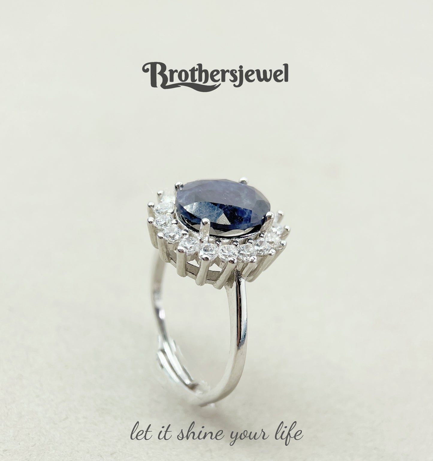 S925 Silver Natural   Sapphire  Ring N0075103