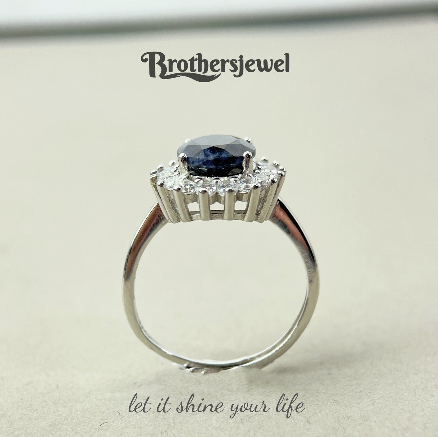 S925 Silver Natural   Sapphire  Ring N0075103