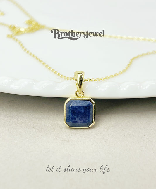 S925 Sterling Silver Natural Sapphire Pendant N0095108