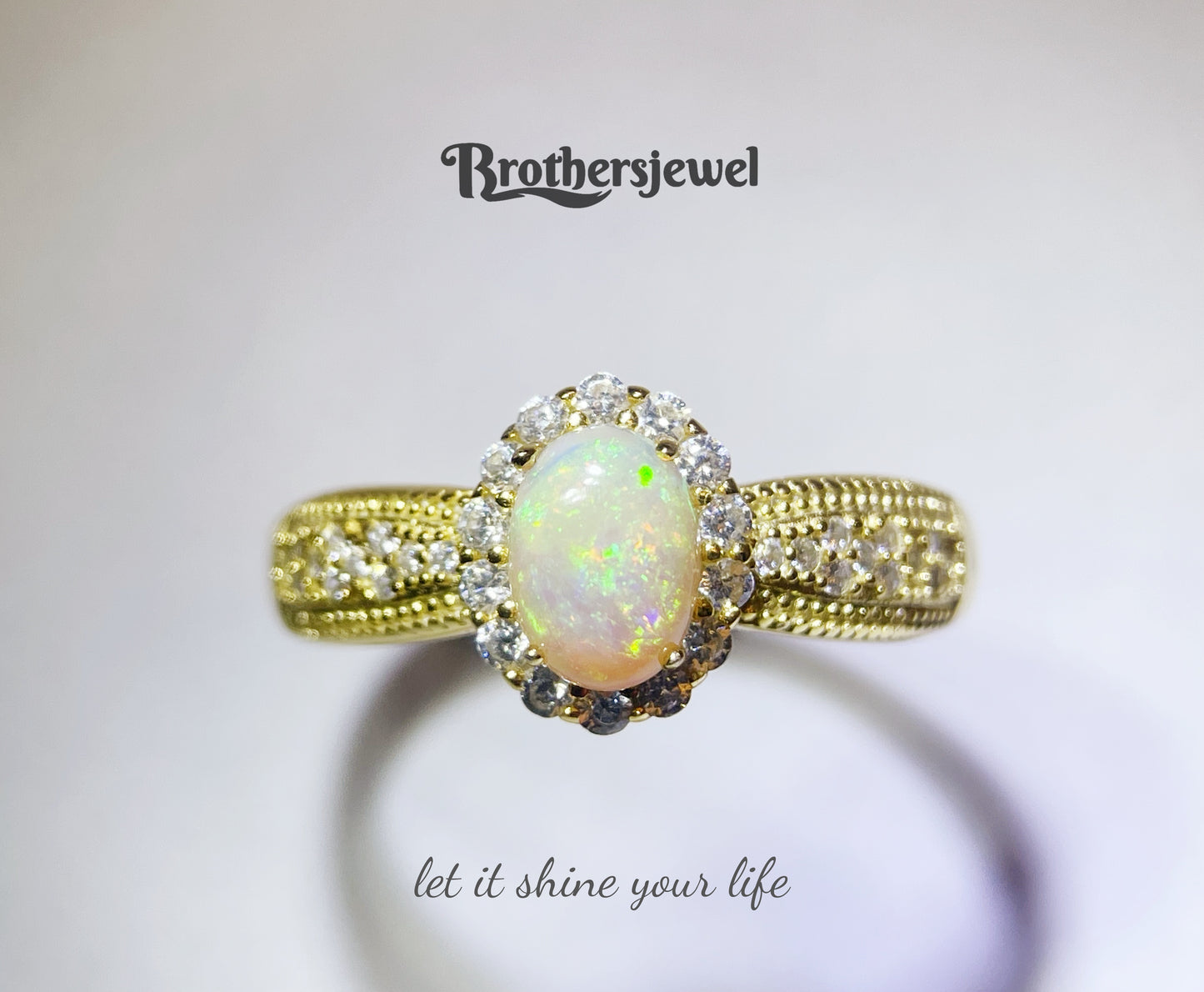 S925 Sterling Silver Natural Opal Ring L0088125