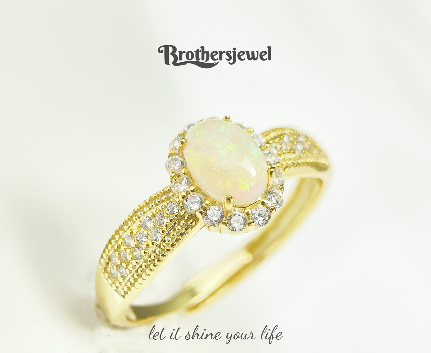 S925 Sterling Silver Natural Opal Ring L0088125