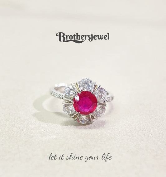 S925 Silver Natural Gorgeous Ruby Ring L0098167