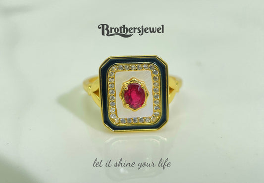 S925 Silver Natural Gorgeous Ruby  Ring L0093175