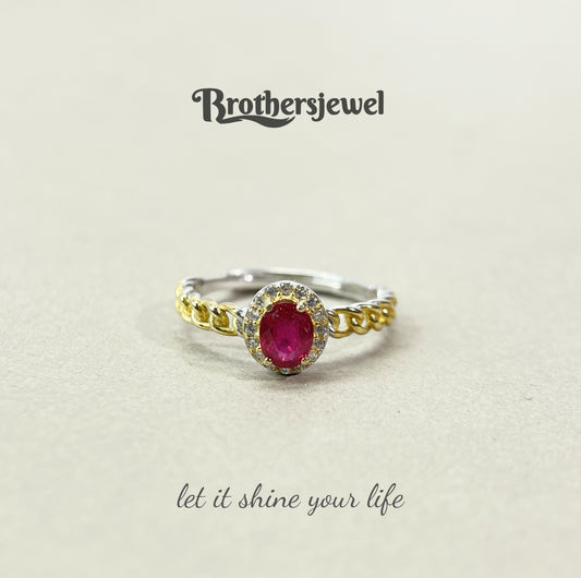 S925 Silver Natural Gorgeous Ruby  Ring L0078179