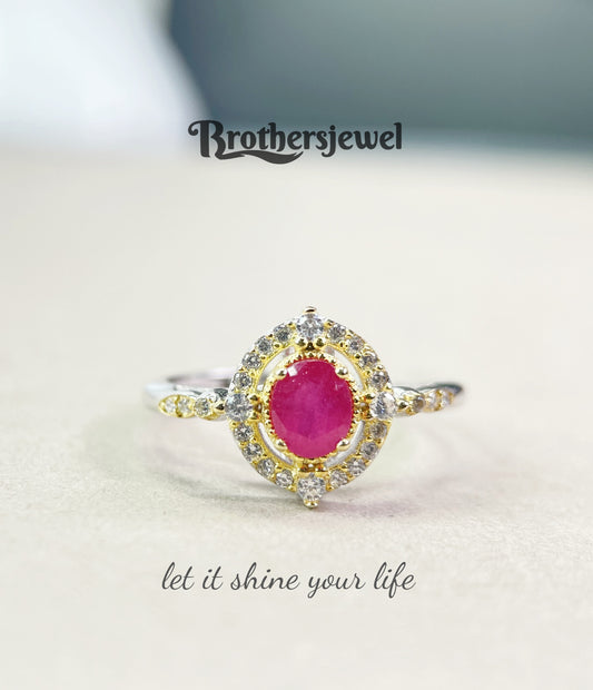 S925 Silver Natural Gorgeous Ruby  Ring L083181