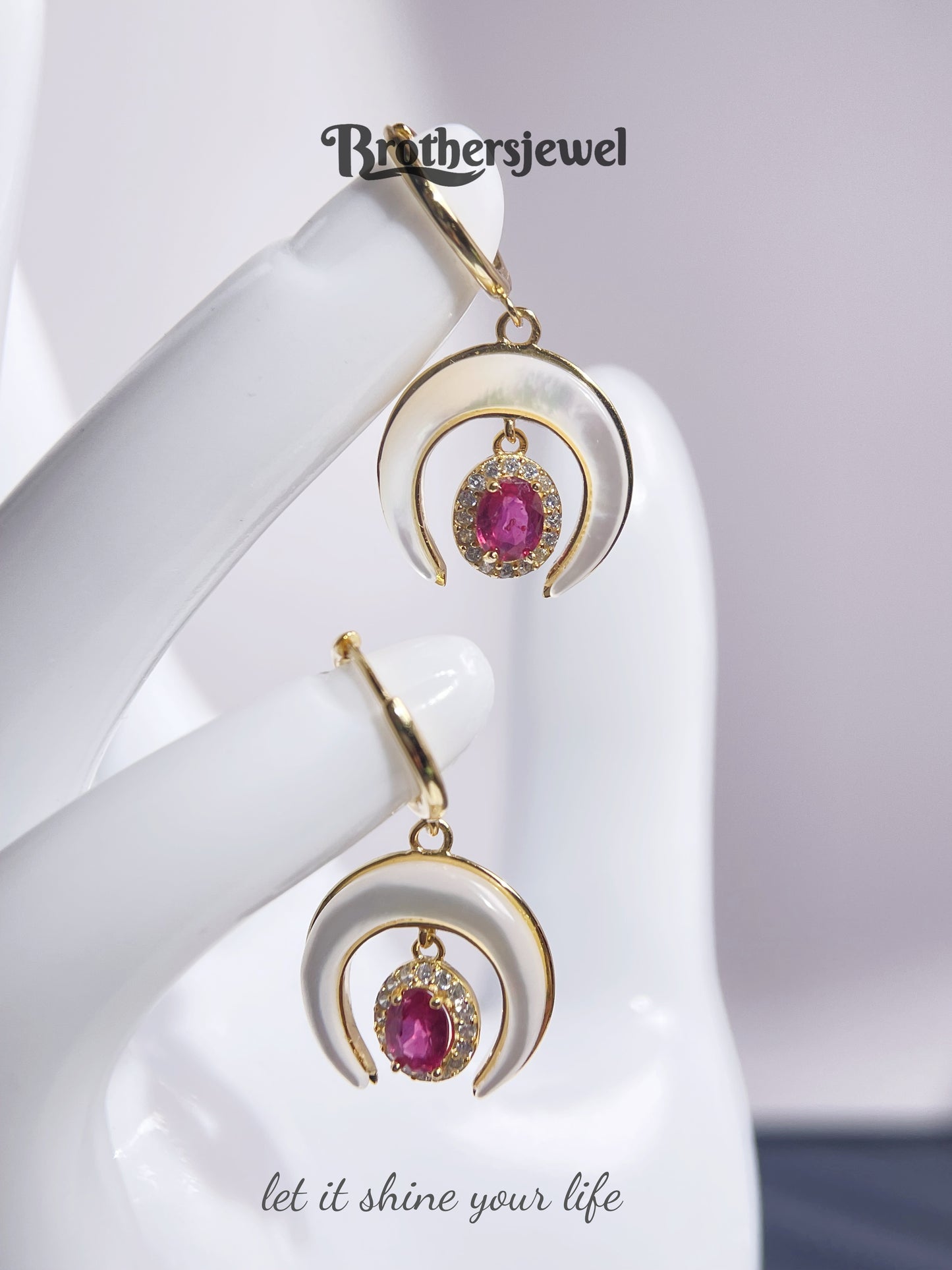 S925 Sterling Silver Natural Ruby Earring  L0129168